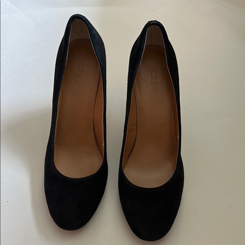 J Crew black suede pumps